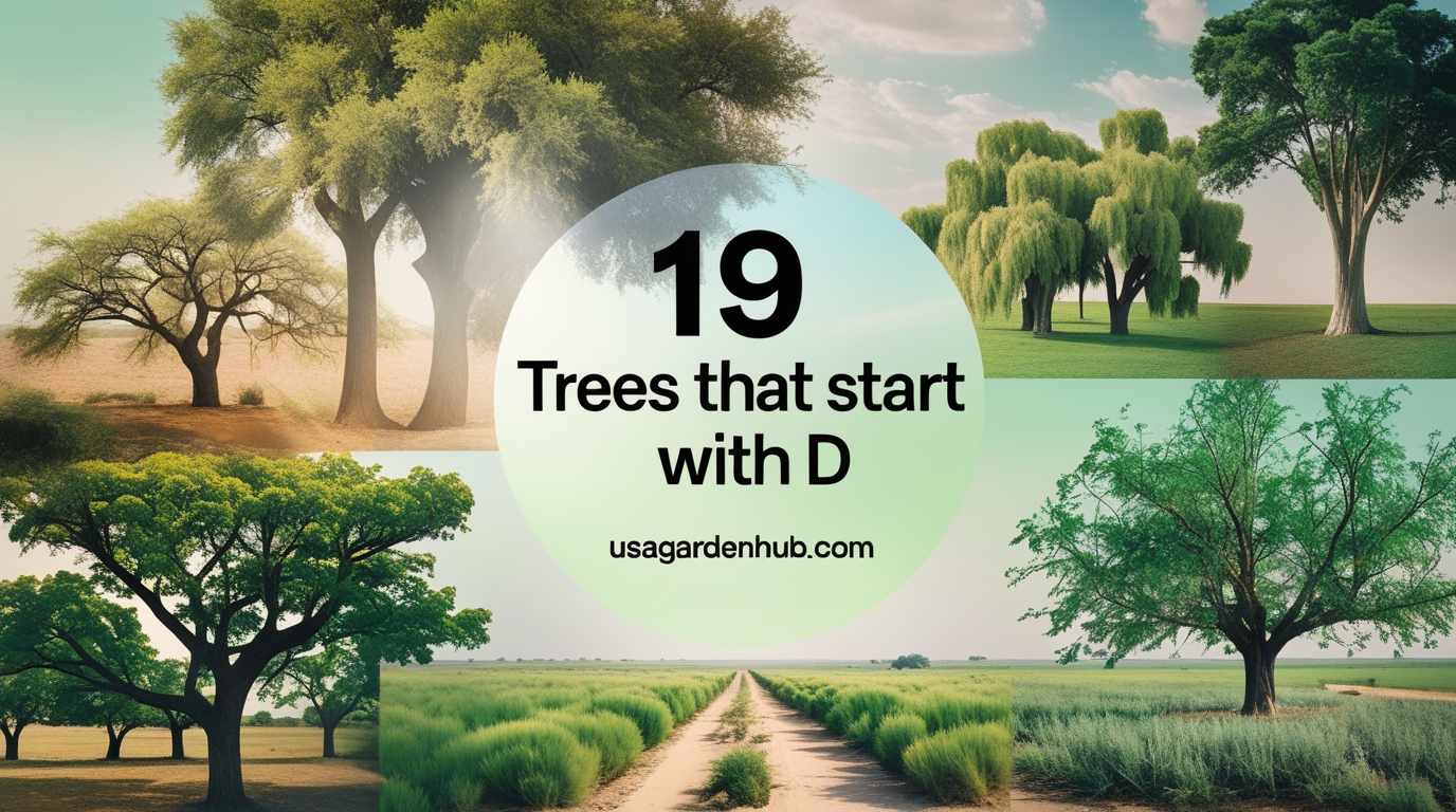 Collage of trees starting with D - 19 Trees that start with D