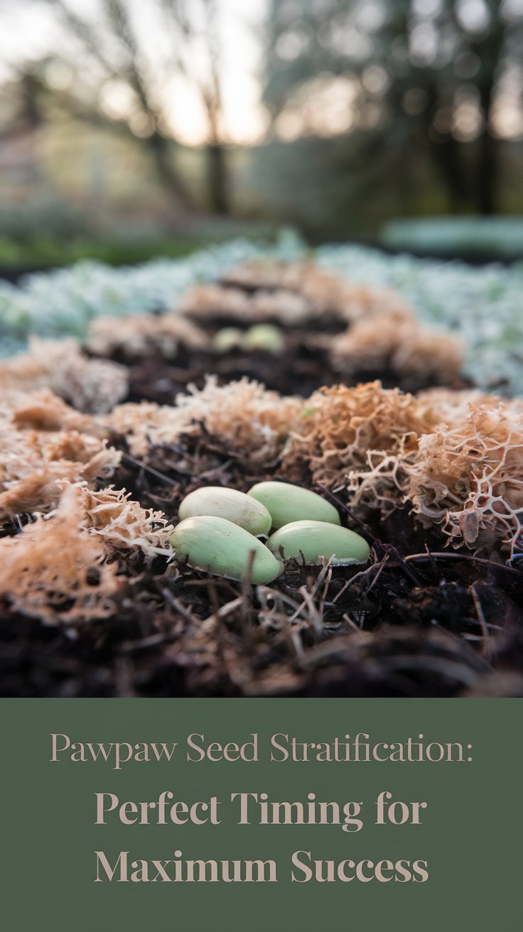 Pawpaw seed stratification involves chilling the seeds in moist soil or a damp medium at 32-40°F (0-4°C) for 90-120 days to break dormancy, mimicking natural winter conditions and preparing them for germination.
