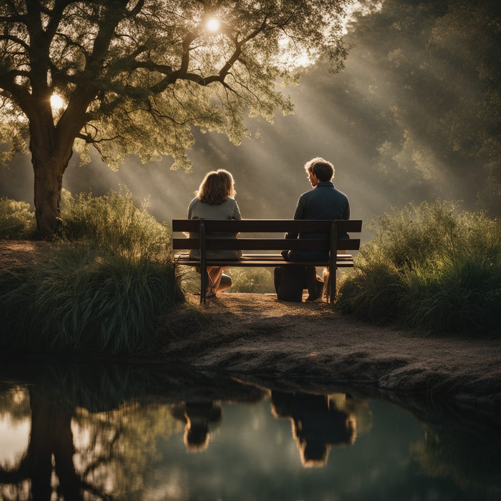 A beautifully constructed stone retaining wall with built-in seating. The wall is adorned with climbing plants, and a couple is sitting on the bench, enjoying the view