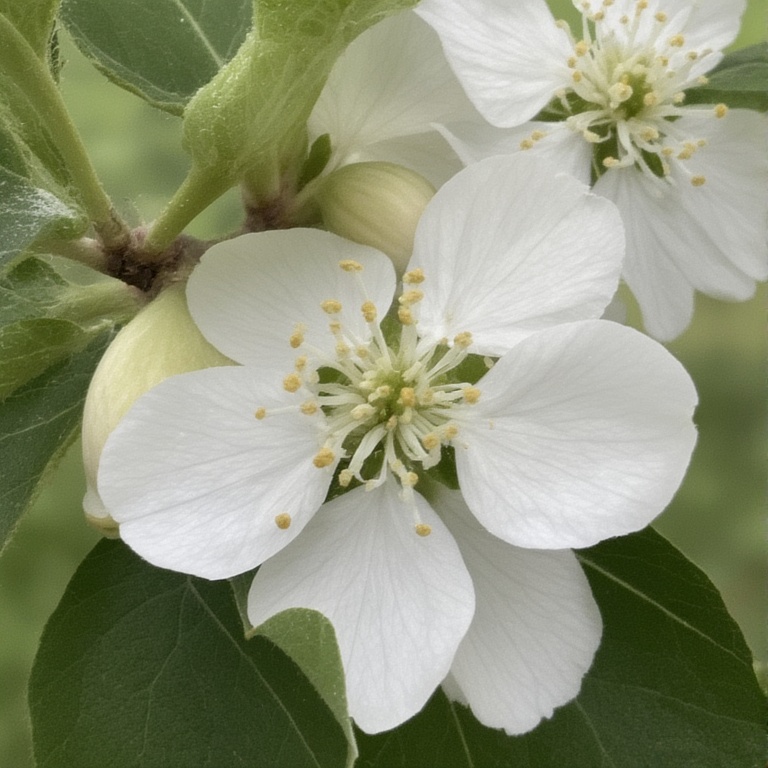 Apple Blossom (Malus domestica) Petaled White Flower