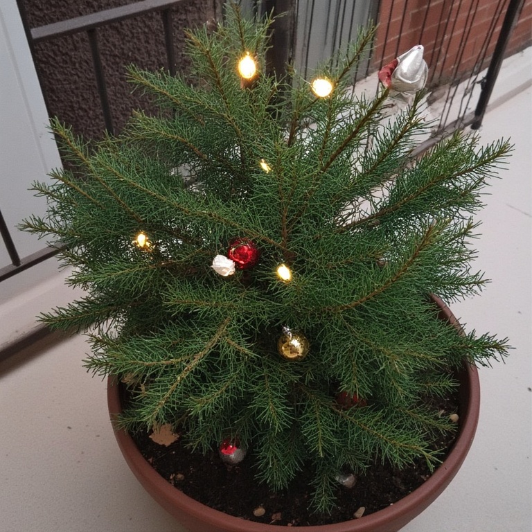 Create a Miniature Tree: A small, potted evergreen is perfect for a balcony. Decorate it with miniature ornaments and battery-operated lights. After the holidays, you can plant it or keep it in its container.