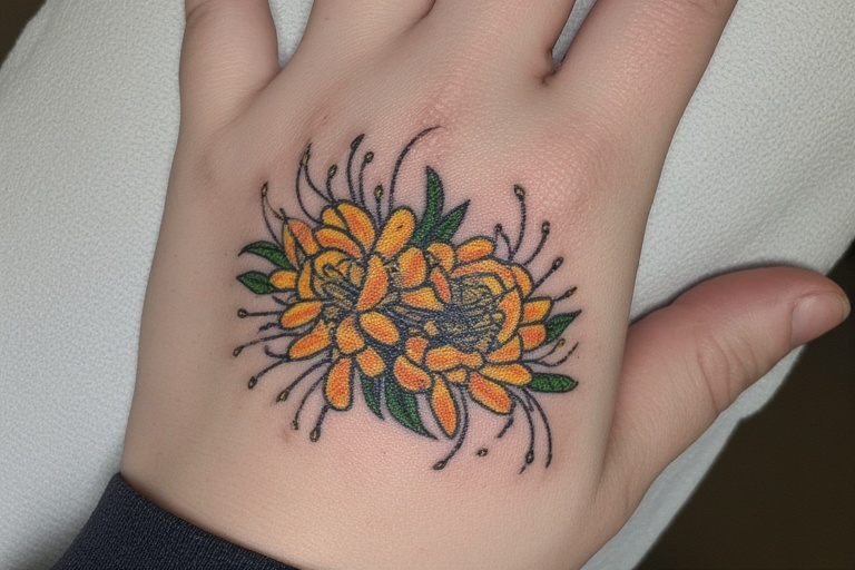 pnik Spider Lily tottoo