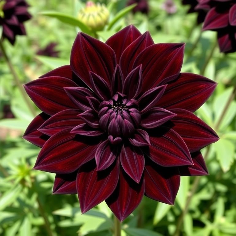 Karma Choc is a rich chocolate brown black dahlia flower with velvety petals that turn almost black in shade.
