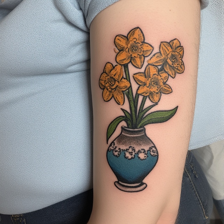 A Narcissus in a Vase tattoo
