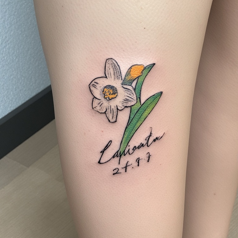 Narcissus with a Name or Date tattoo