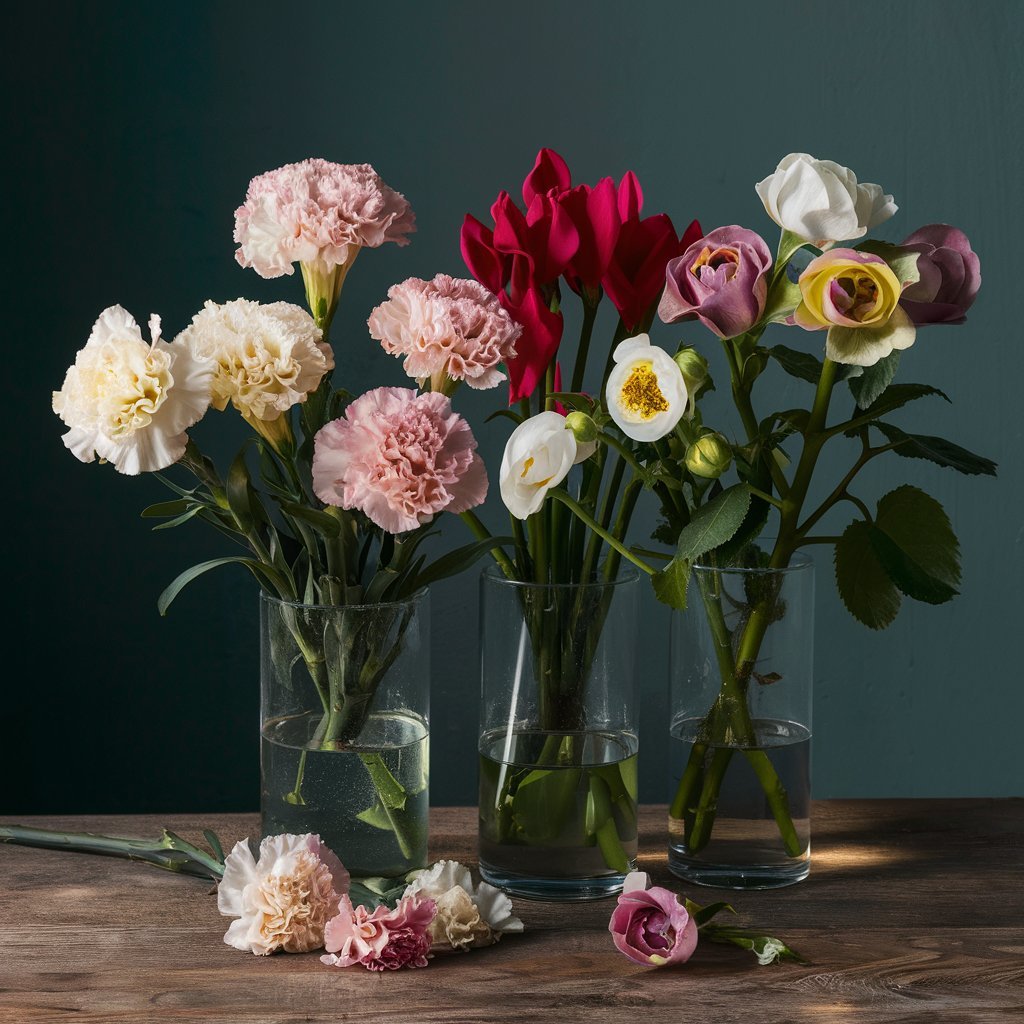 Carnations , Cyclamen & Hellebores Flowers