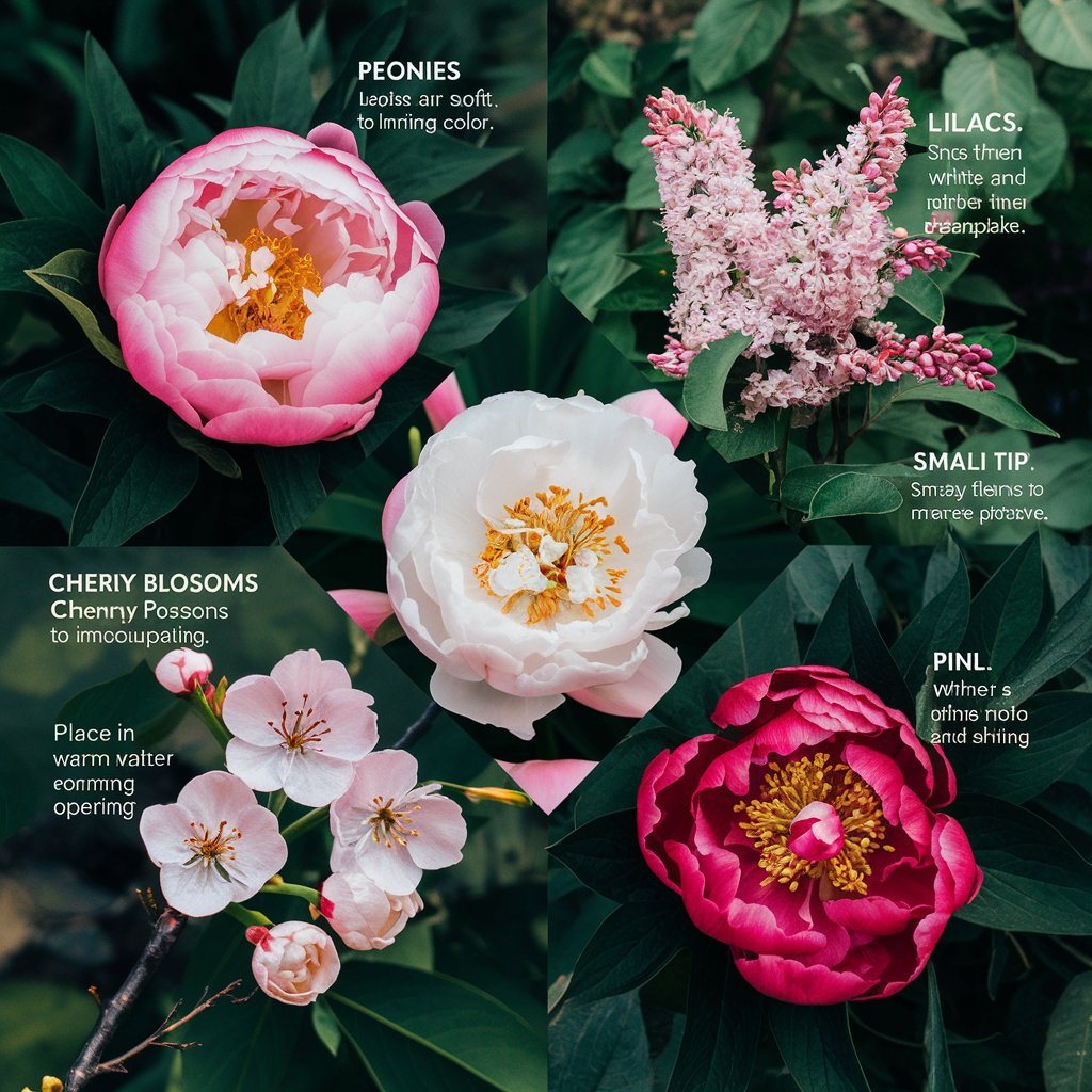 Cut Flowers : Peonies , Lilacs & Cherry Blossoms Flowers