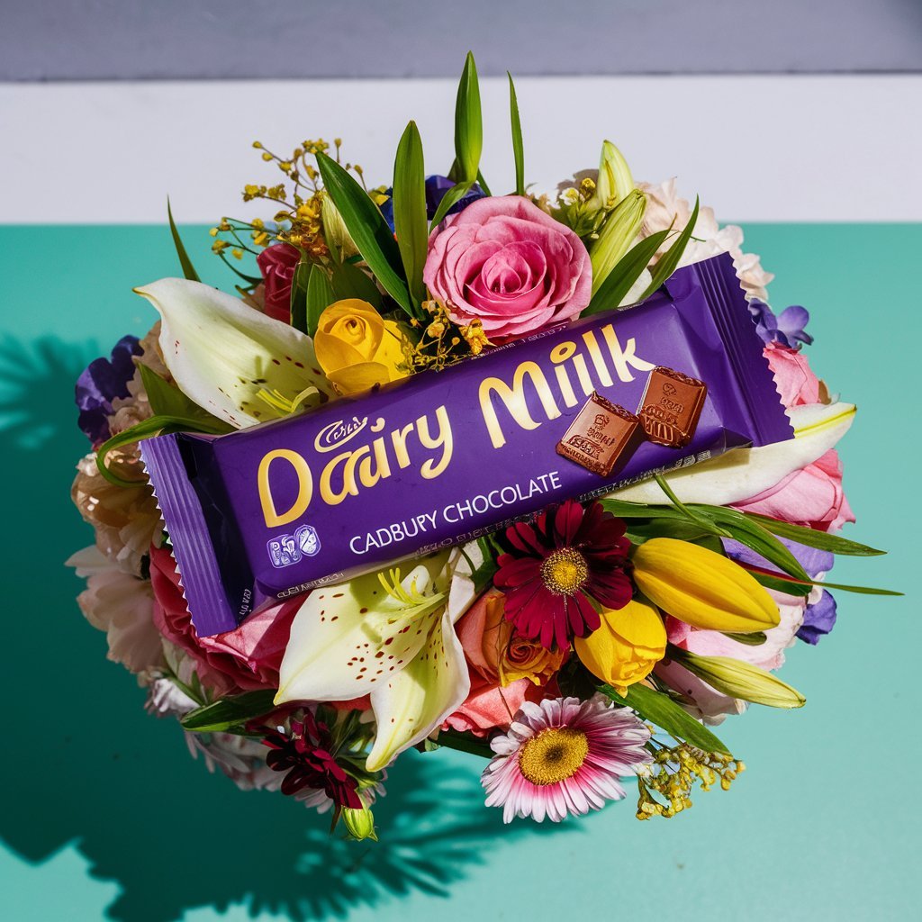  Cadbury Dairy Milk chocolate, With flowers