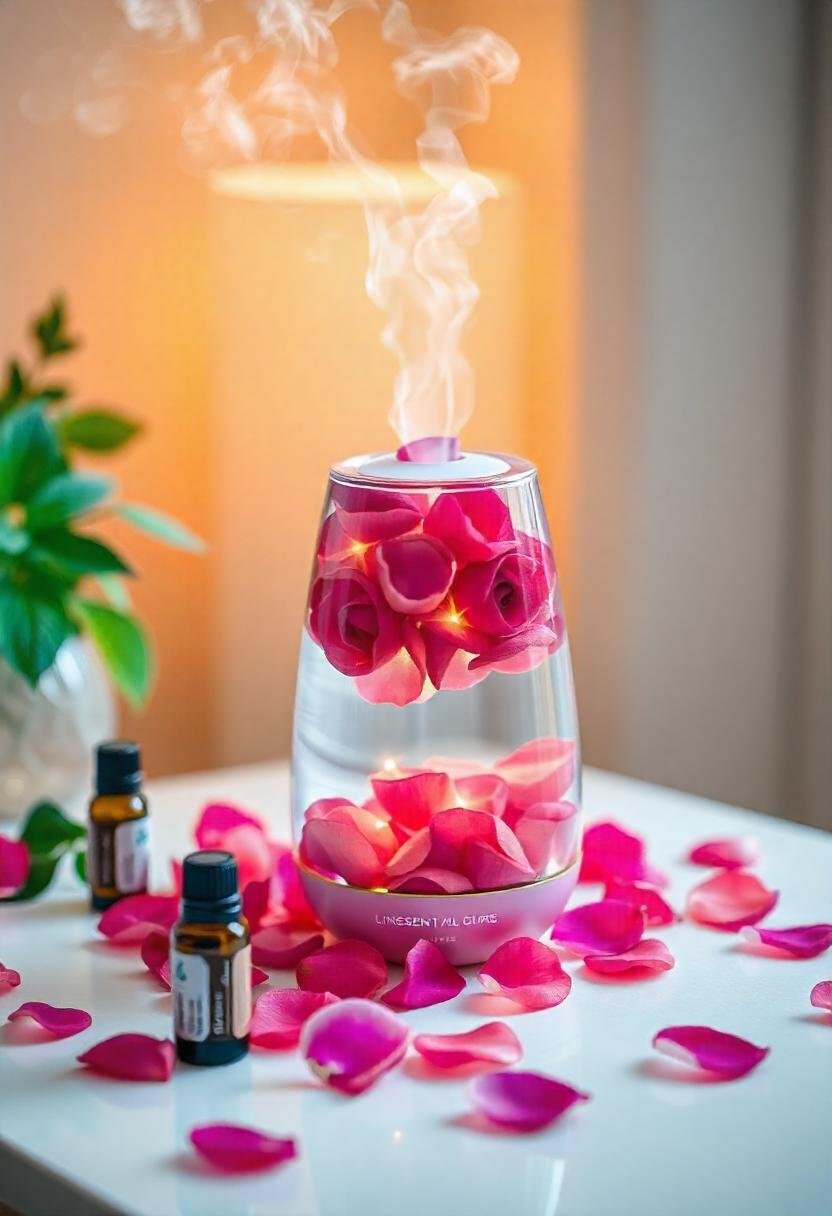 Essential oil diffuser in a glass jar, elegantly designed to enhance ambiance and promote relaxation through aromatherapy.