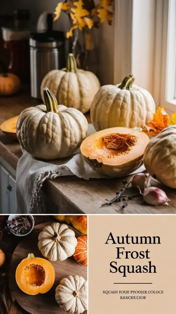 Autumn Frost Squash is a unique winter squash variety with a sweet, nutty flavor and frosted orange skin, ideal for roasting, soups, and baking.