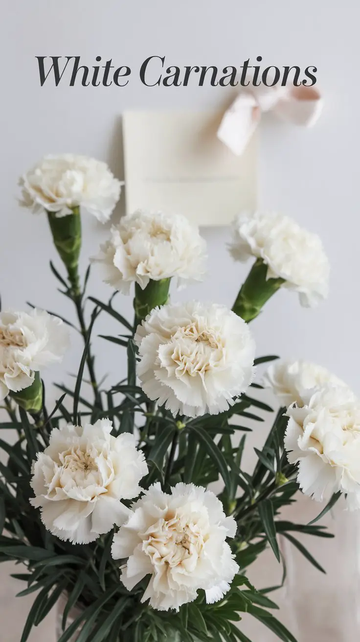 White Carnations : A Complete Guide to Meaning, Care, & Uses