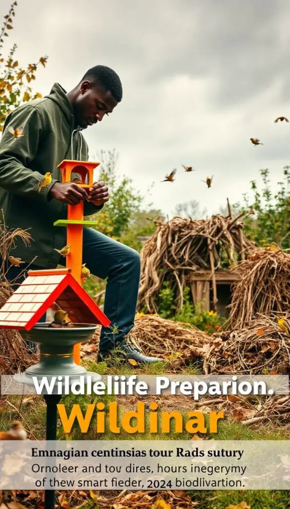 Wildlife preparation involves creating habitats, providing food sources, and ensuring water access to support local wildlife during seasonal changes, particularly in winter.